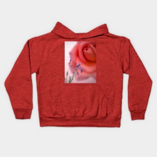 Pink rose and lavender flowers Kids Hoodie